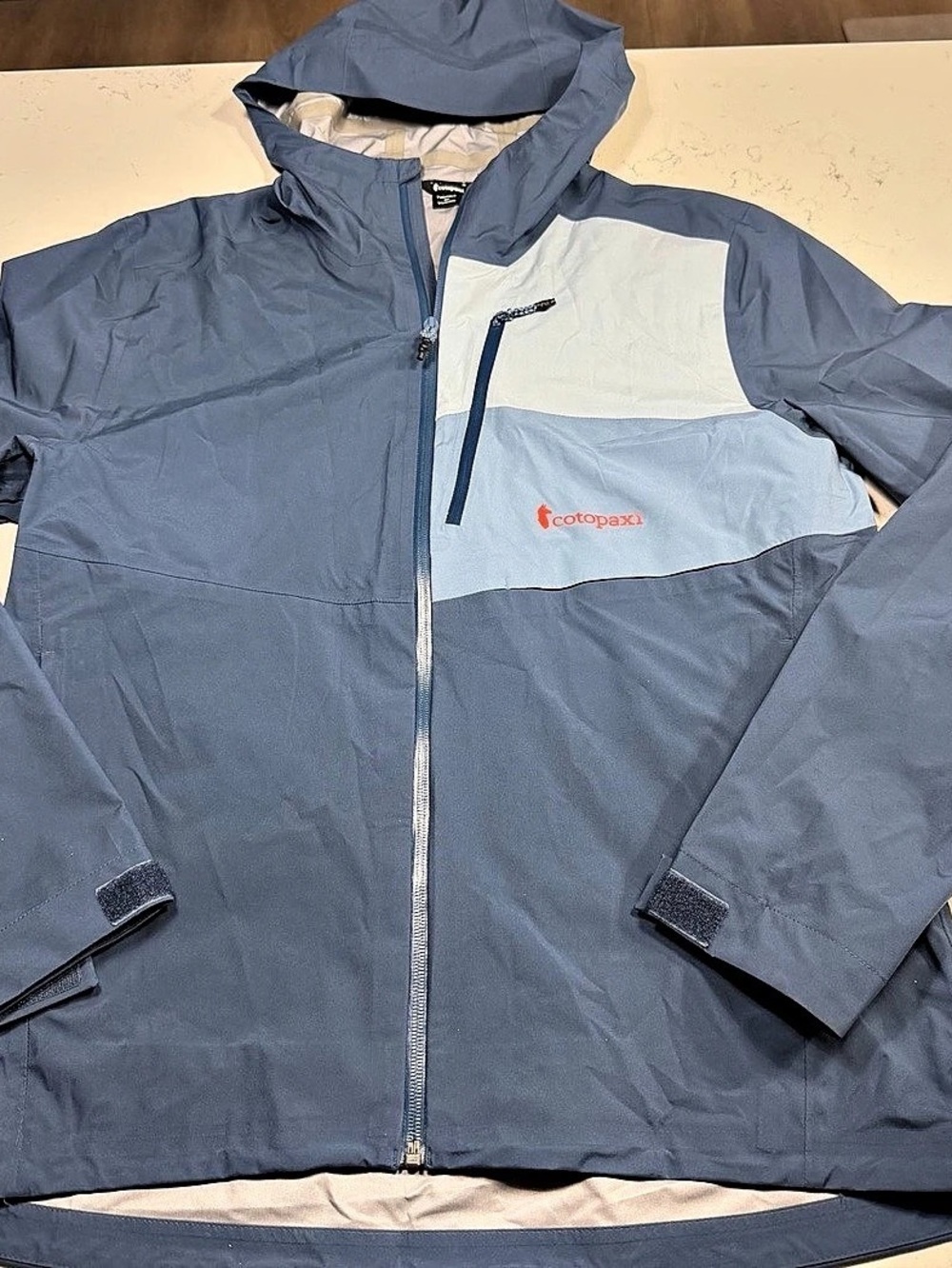 Cotopaxi Cielo Rain Jacket Color Block Blue & Gray